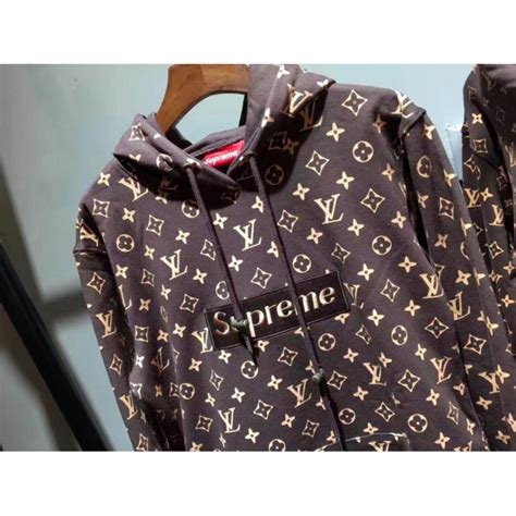 brown supreme louis vuitton hoodie|louis vuitton supreme red hoodie.